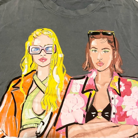 Zara Graphic Tee Womens Tshirt Size Small Shirt - Picture 2 of 16